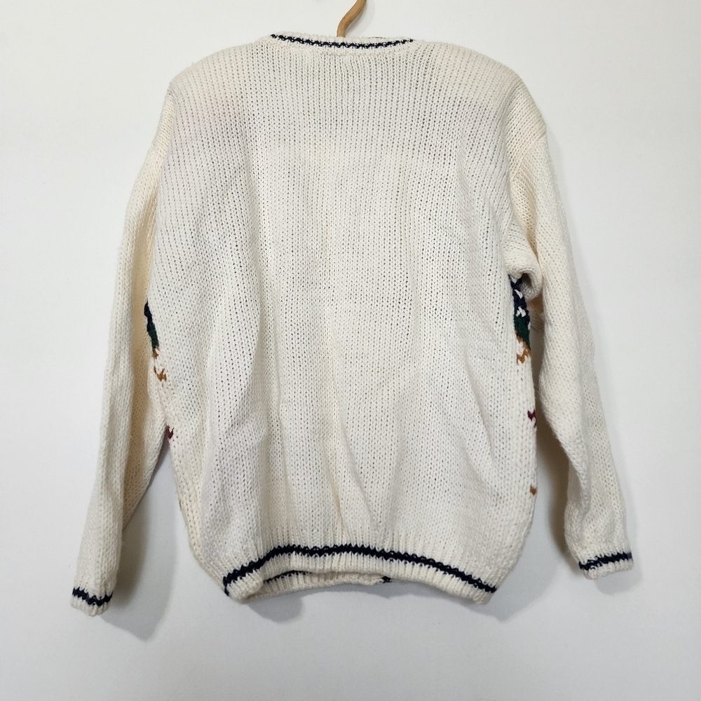 ​Vtg Maggie Lawrence Argyle Ramie Blend Cardigan Sweater L - Picture 10 of 10